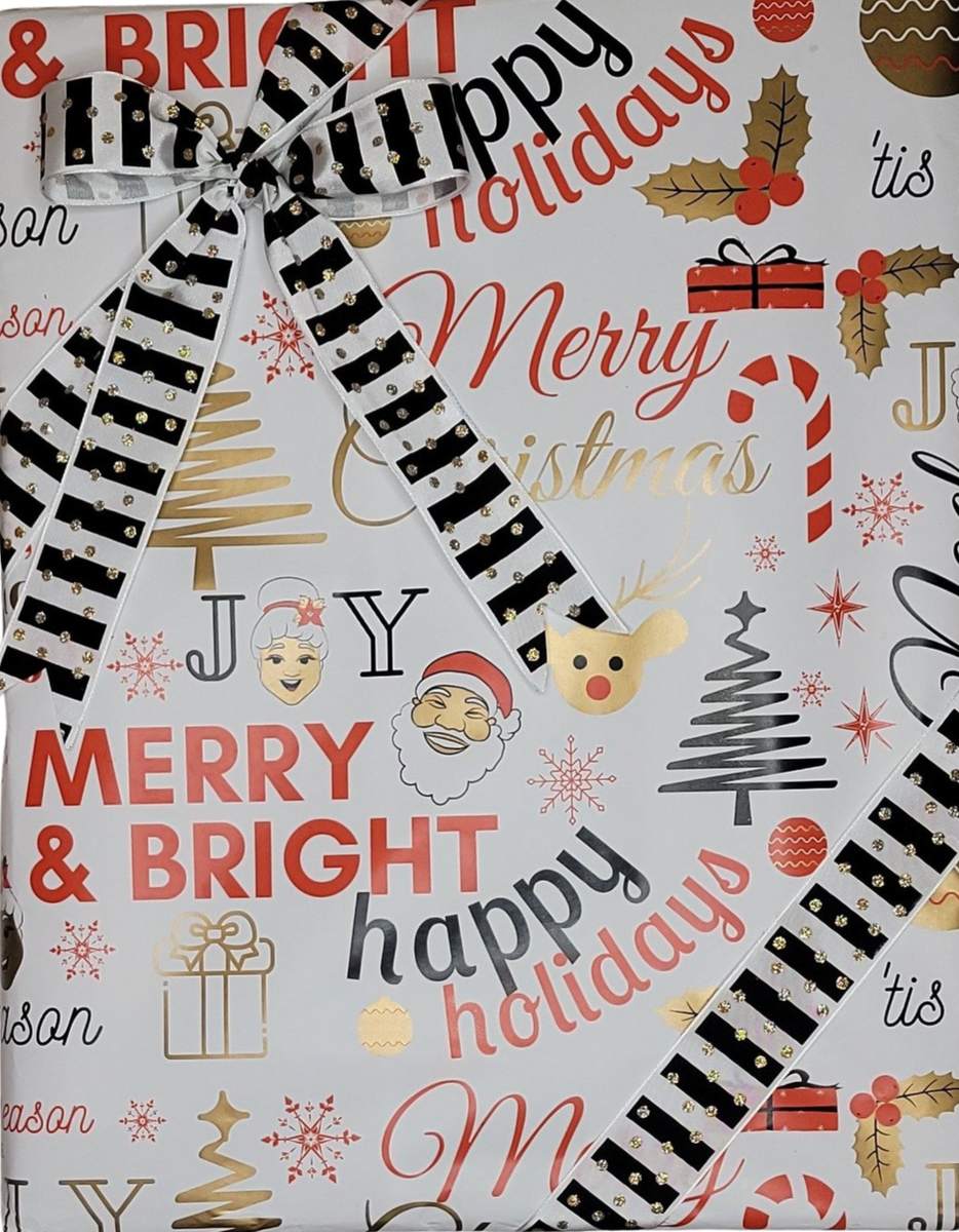 Bright Santa Christmas Gift Wrap Full Ream 833 ft x 30 in