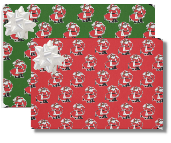 Santa And Script Christmas Wrapping Paper, 2-Roll Pack, 60 Total Sq. Ft.