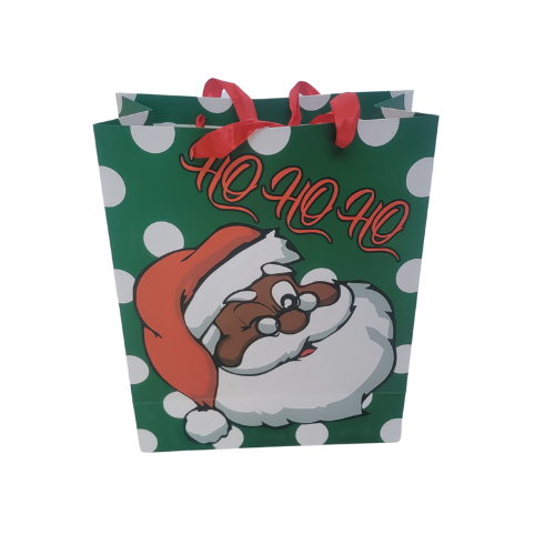 Christmas Gift Bag Kraft Holly Medium ( 18 X 23 X 10cm)
